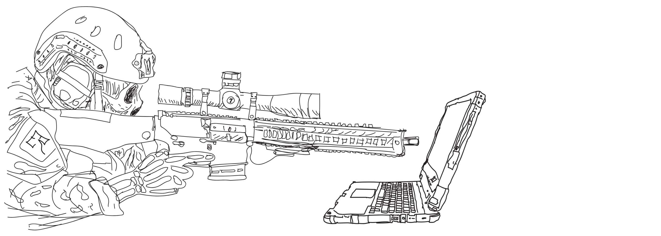 Military cyber operator analyzing threats